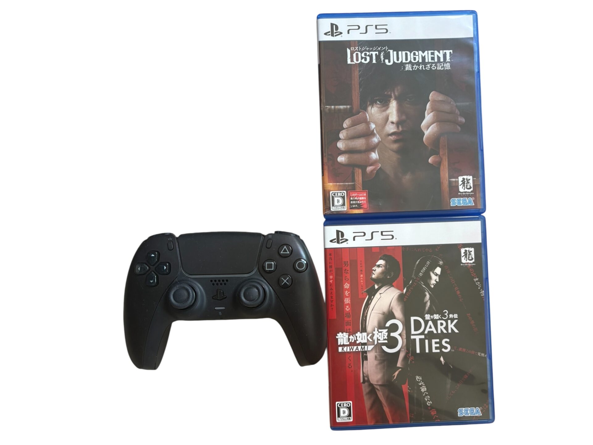PS5コントローラーと&LOST JUDGMENT 裁かれざる記憶＆龍が如く 極3を買取致しました！